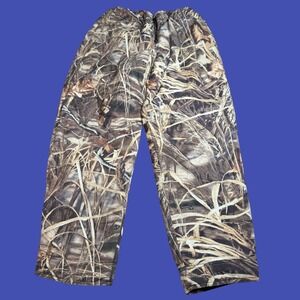 Cabelas Fleece Lined Advantage Camo Pants Mens 2XL Drawstring Hunting *Read